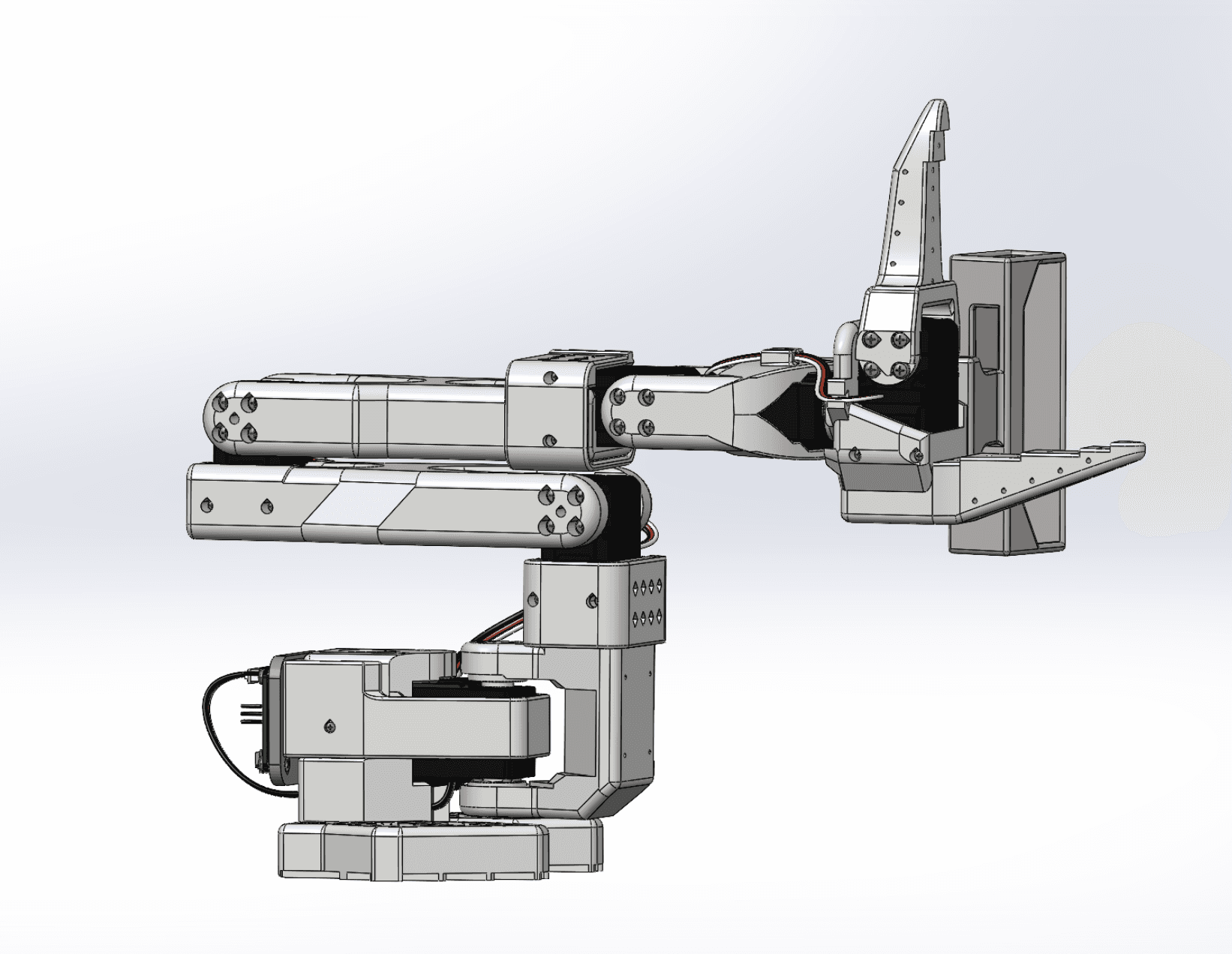 Custom SO101 robotic arm CAD used for the MAE 148 autonomous trash collection robot