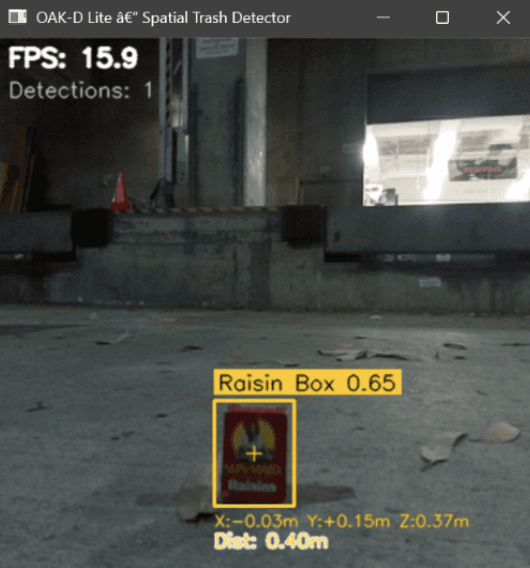 OAK-D Lite detection output used for target following in the MAE 148 robot